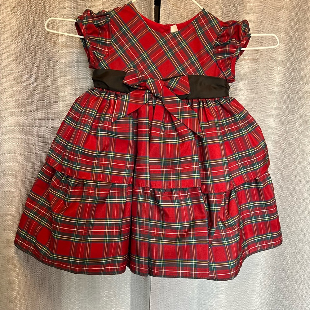 Adorable dark red plaid dress